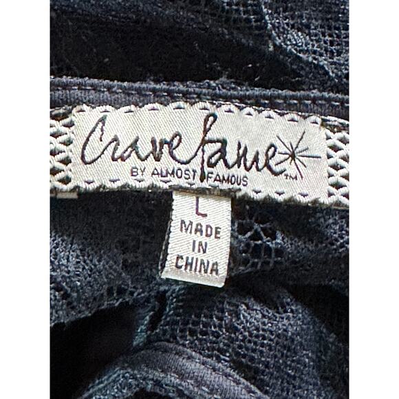 Lace Bohemian Lace Top Size Large whimsy Goth Large Dark Blue - Picture 6 of 10